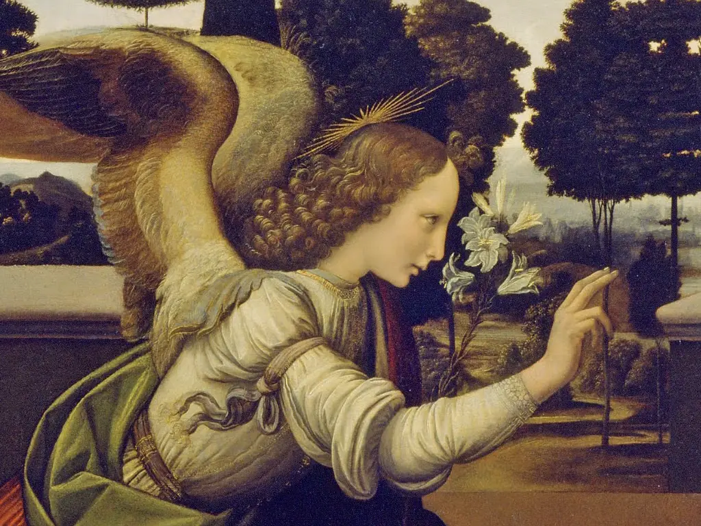 Angel Gabriel in Detail Leonardo da Vinci